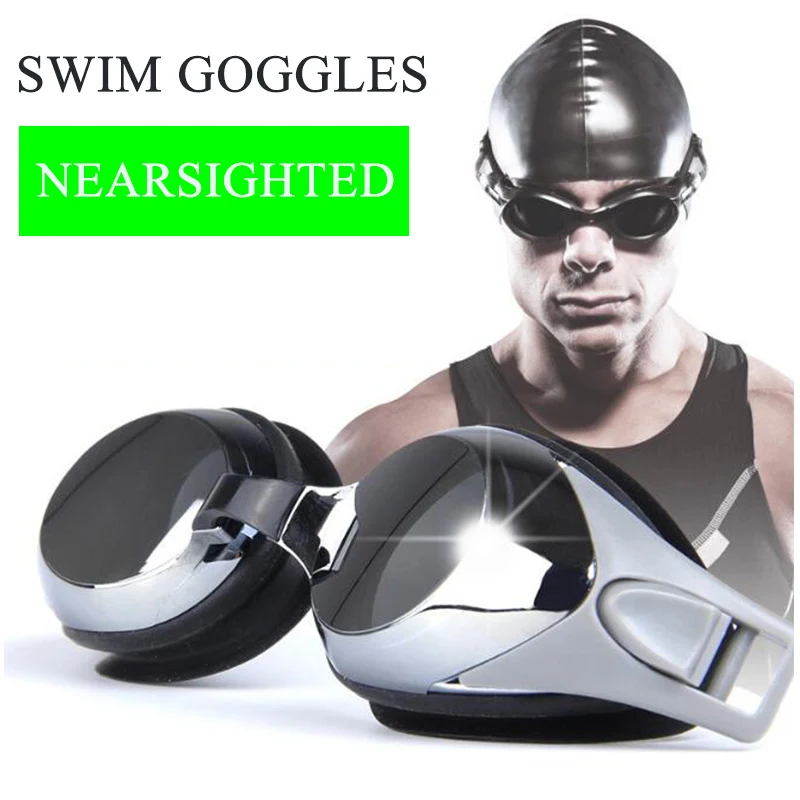 Nearsighted Swimming Goggles Optical Myopia Diopter UV Prescription Swim Glasses 