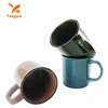 Southeast asia feature color glazed cheap coffee ceramic mug with black rim decor
