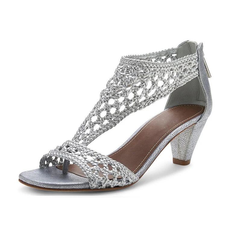 comfortable silver sandals low heel