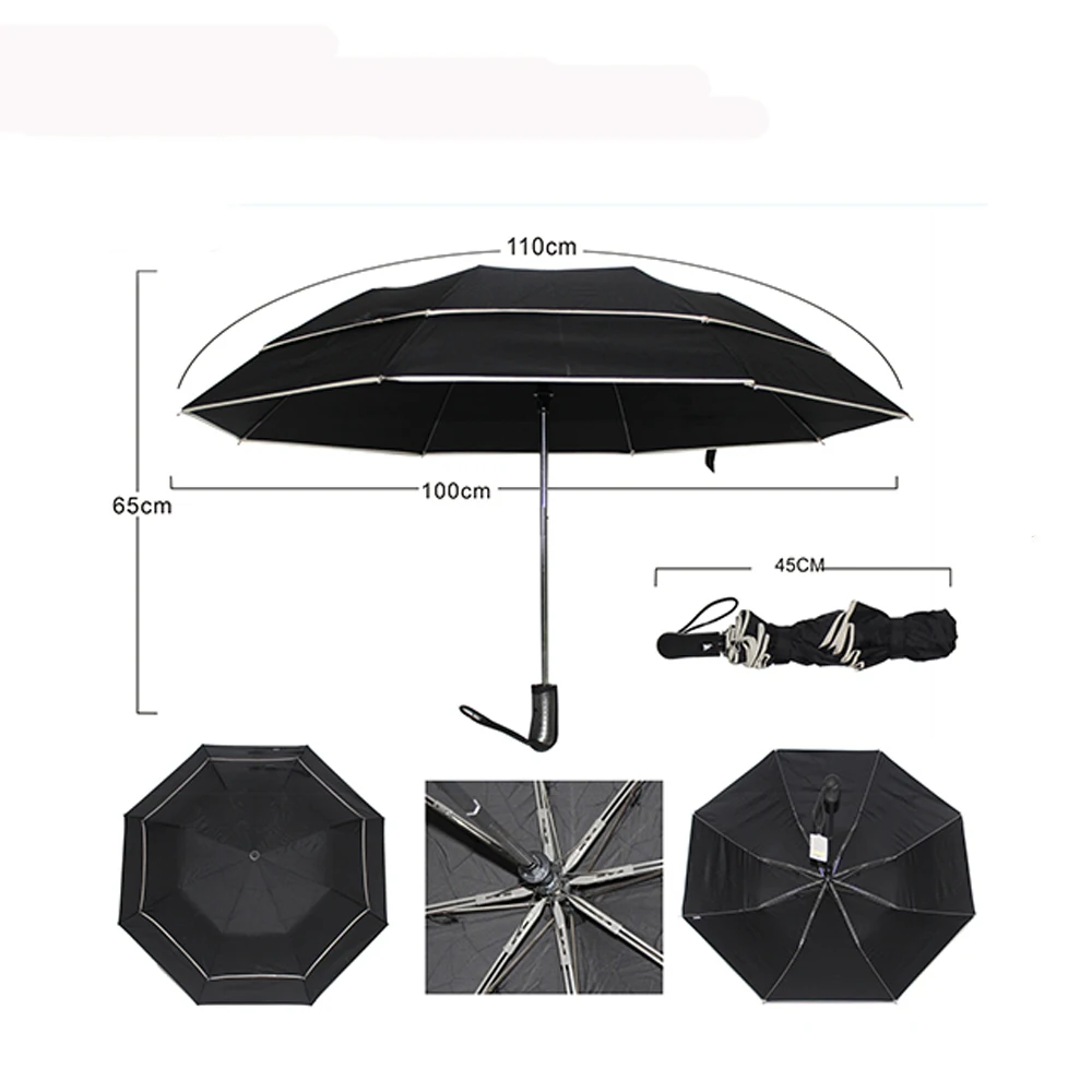 23 Inch 210t Amazon 2 Layer Large Reinforced 60 Mph Windproof Umbrella ...