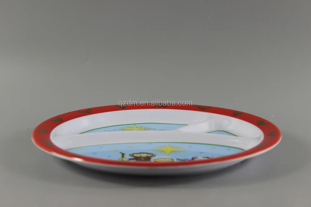 Kids Melamine 3 Section Plate/Melamine Divided Dish