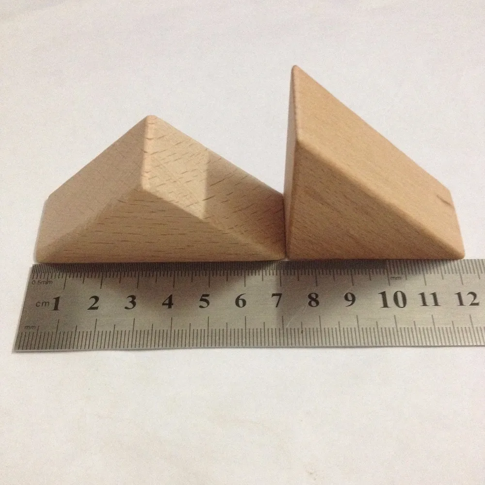 Unfinished Wood Triangle Toy Blocks,Solid Beech Wood Toy Blocks For