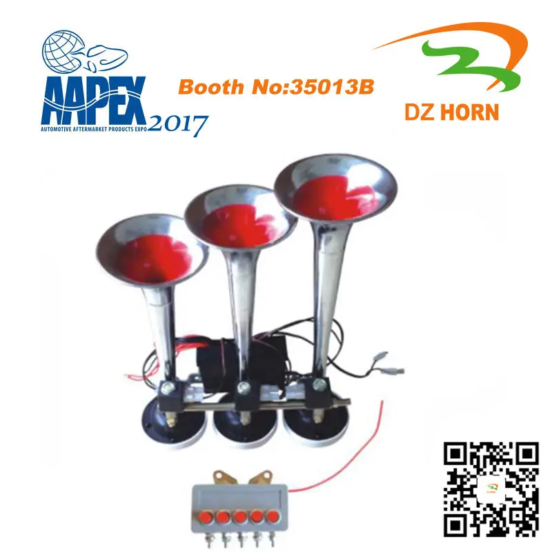 12v 3 Pipes Speaker Horn Musical Air Horn 5 Buttons For Train Truck Car
