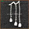 Flow comb design sterling silver with rhinestone earring jewelry