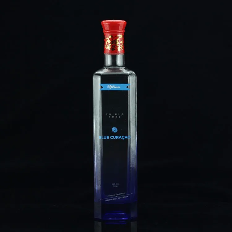 Flat Shoulder Glass Bottle Red Screw Cap Highclass Liquor Mexican