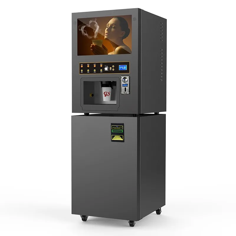 Fully Automatic Instant Coffee Soup Vending Machine 4 Hot And 4 Cold
