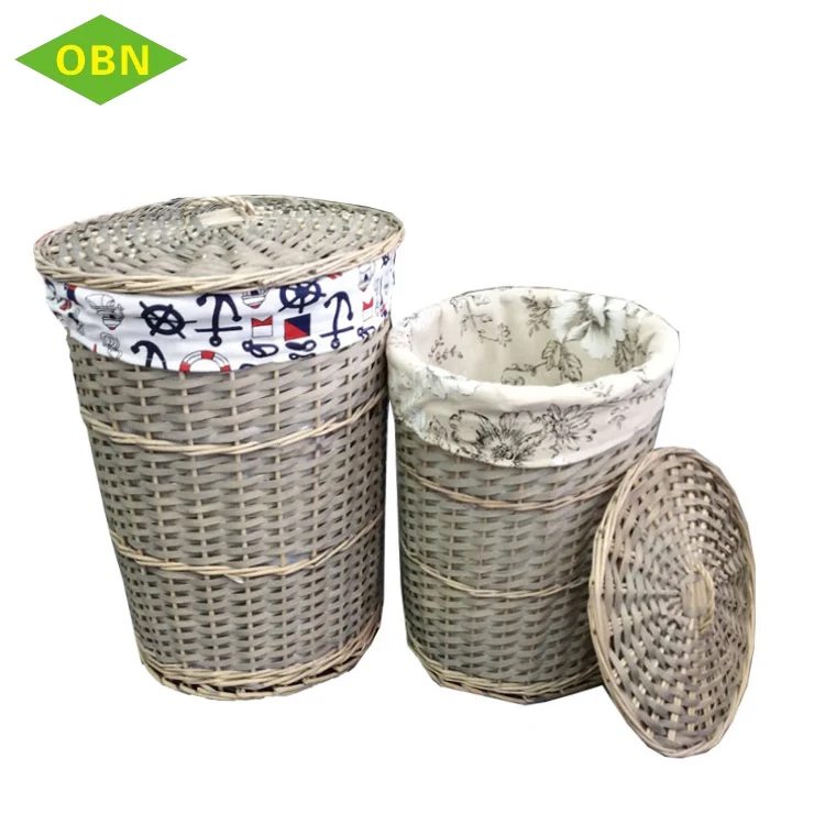 Wholesale Large Decorative Novelty Cheap Wicker Corner Laundry Hamper