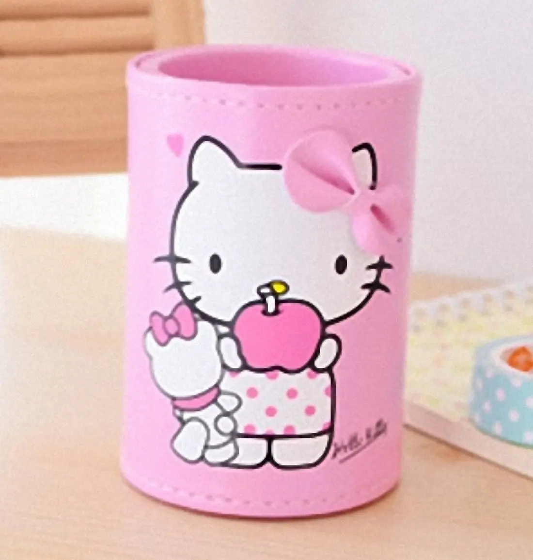 Buy Pink Hello Kitty Pu Leather Pen Holder Pen Container Cute