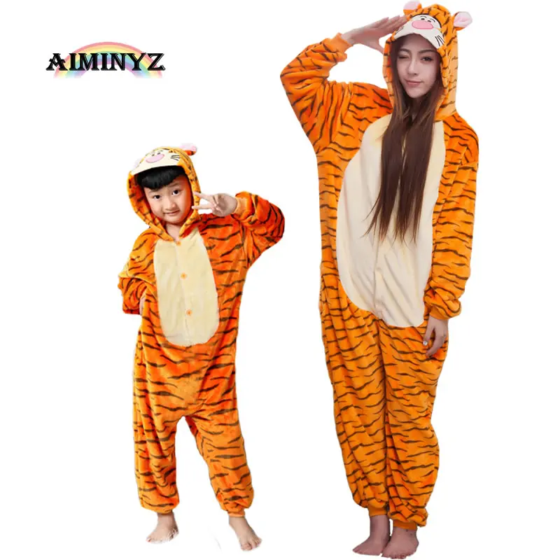 Aiminyz Wholesale Children Footed Pajamas Set Kids Printed Flannel