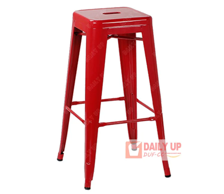 Kitchen Counter Industrial Retro Metal Chair Cafeteria Toli Bar Chair French Bistro Metal Vintage Industrial Metal Dining Chair