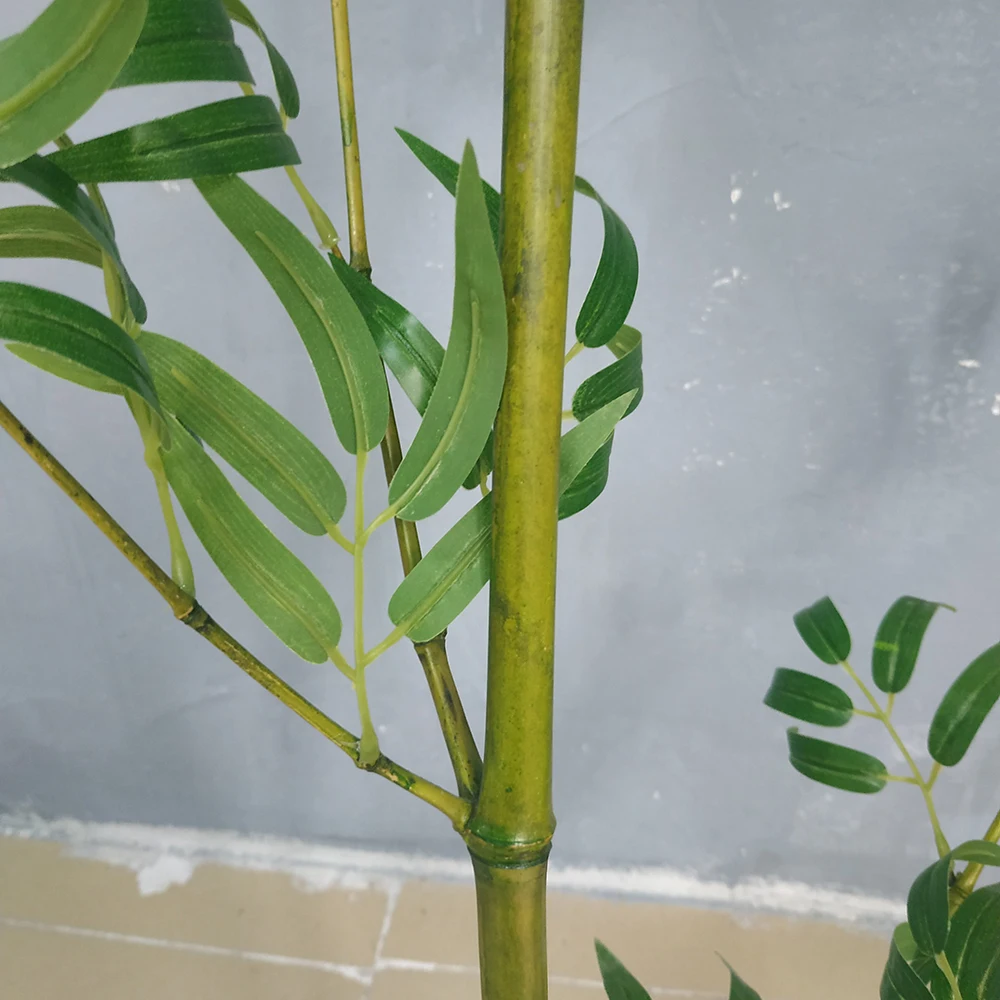 plastic outdoor decoration green artificial bamboo plant stems