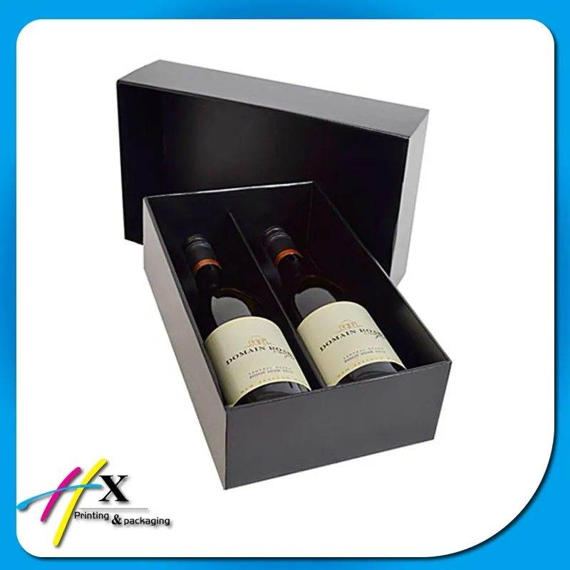 Download Custom Made 2 Bottle Paper Wine Packaging Boxes With Lid ... Yellowimages Mockups