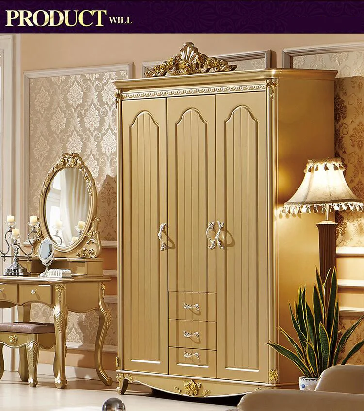 four door wardrobe antique European whole wardrobe French bedroom furniture wardrobe p10059