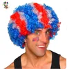 England Patriotic Red White Blue Synthetic Cheap Sports Fan Afro Wigs HPC-0060