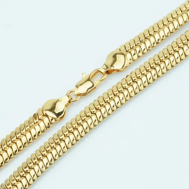 7mm Gold Plated Big Chain Necklace Gold Fashion Pattern Jewelry Party Luxury Choker Chains ...