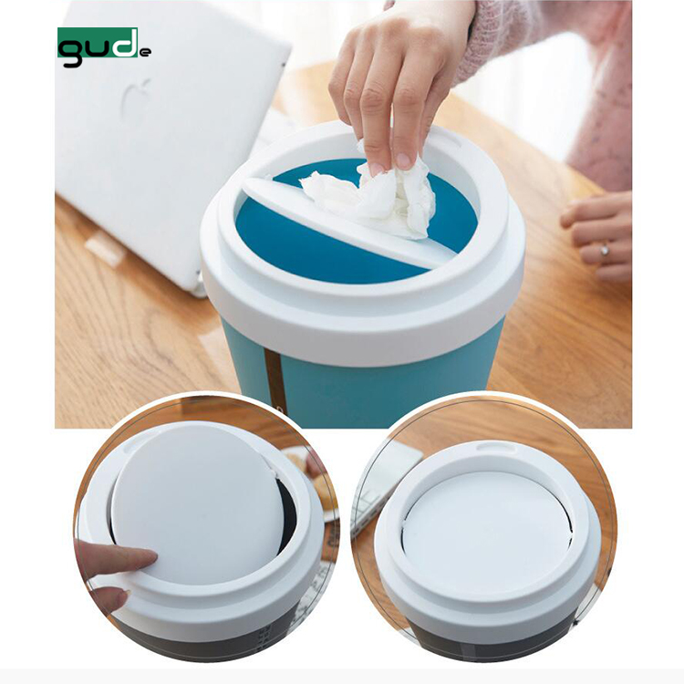 2019 New Product Coffee Cup 5l Mini Desktop Rolling Cover Trash Can For
