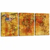 Old Political Map of World with UAS Flag Picture Digital Print on Canvas Wall Art