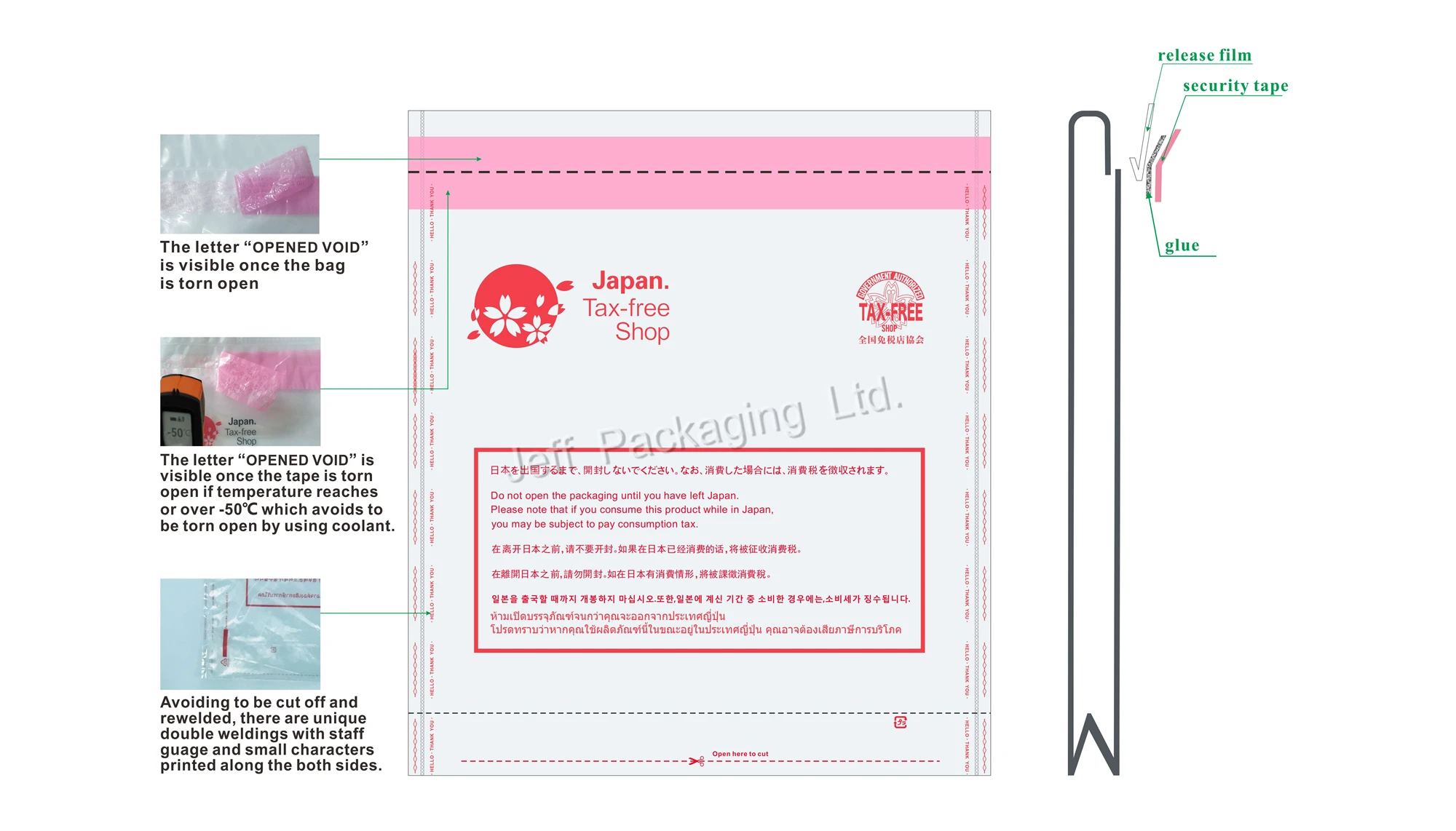 TOP QUALITY JAPAN AIRPORT DUTY FREE BAG WITHOUT HANDLE