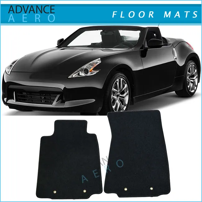 Fits For Nissan 370z Black Nylon Front Floor Mats Carpets 2pc 09