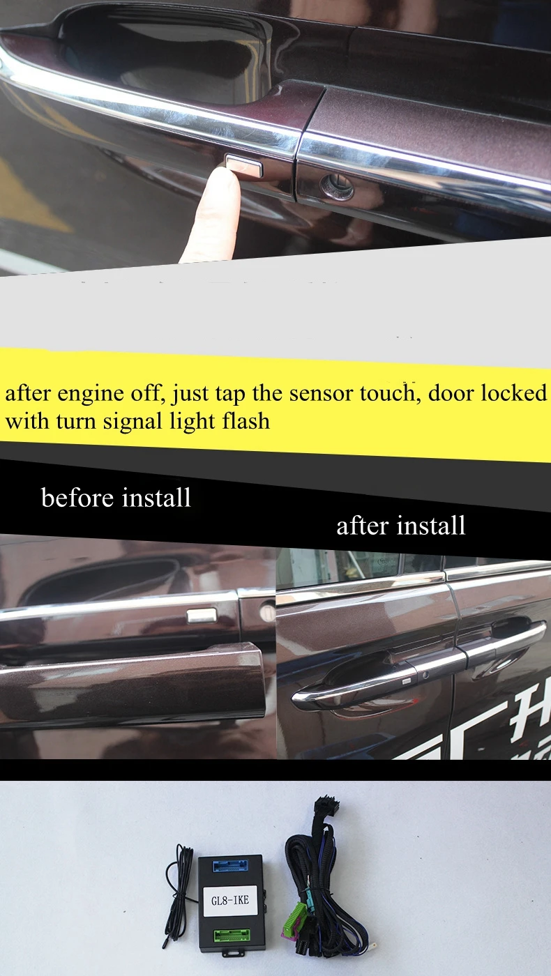 Car Alarm Central Locking System Keyless Entry Comfort Access For GM Buick GL8 28T No Wire Cut