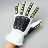 Movan Goatskin Leather TPR Back Driver Style Anti Cut Leve3 Cut Puncture Impact Resistant Protective Leather Safety Work Gloves