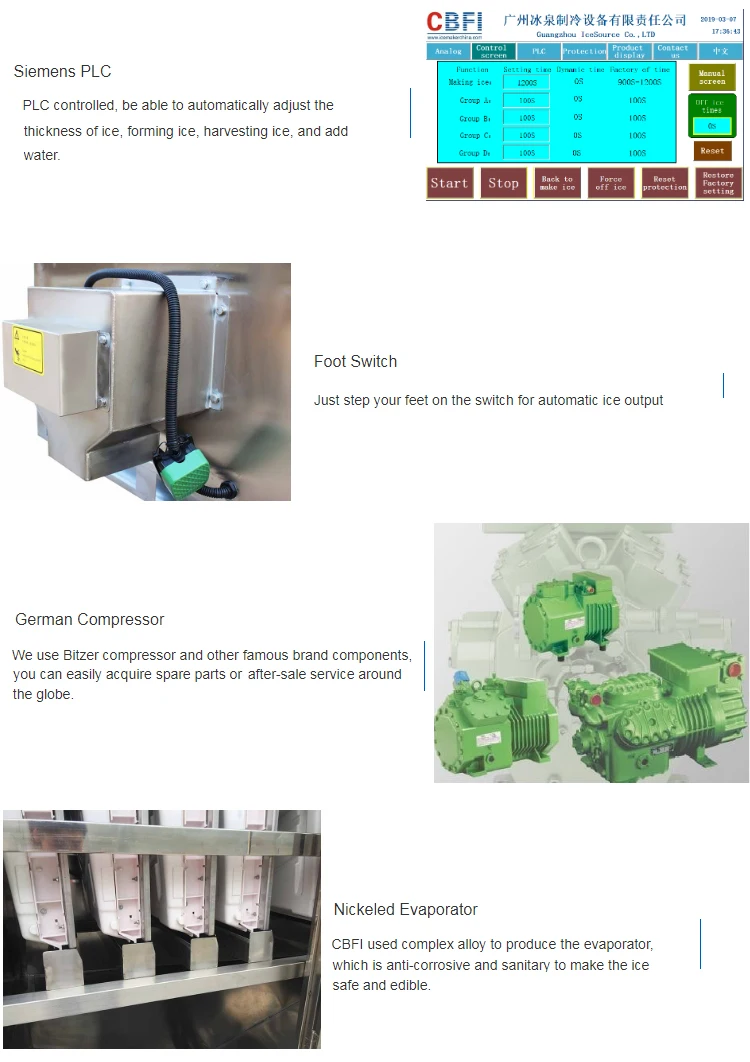 Easy Operation 3 tons Cube Ice Making Machine Price