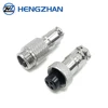 Silver Aviation Plug 4Pin 16mm GX16 Metal Male Female Panel Mount Connector