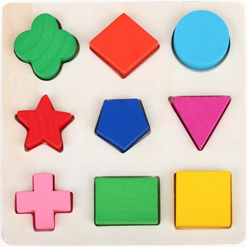 2015 Montessori Preschool educational toys wooden toys children s toys three dimensional jigsaw puzzle of geometric