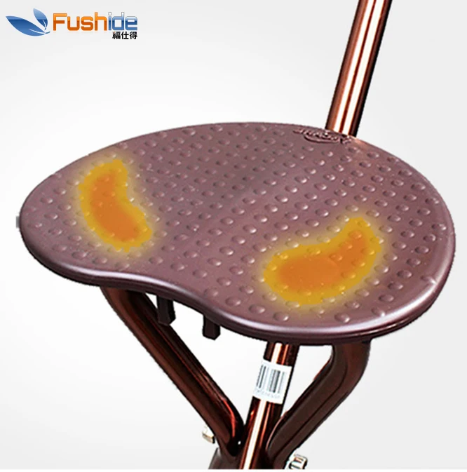 Elderly Disabled Aluminum Folding Stooling Walking Stick Cane Seat Cane