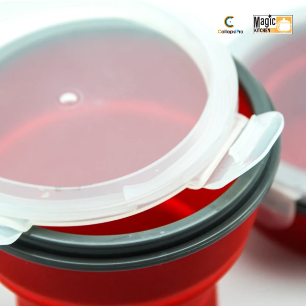 FDA Approve Collapsible Silicone Coffee Cup Folding Drinking Cup For Travel With Lock Lid