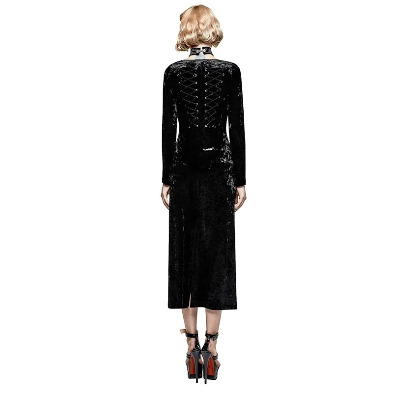 Y-735 Christmas Gothic retro palace laced back velvet party long dress coat