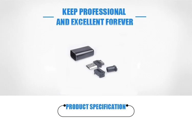 Assembly 5 Pin Micro USB Male Connector