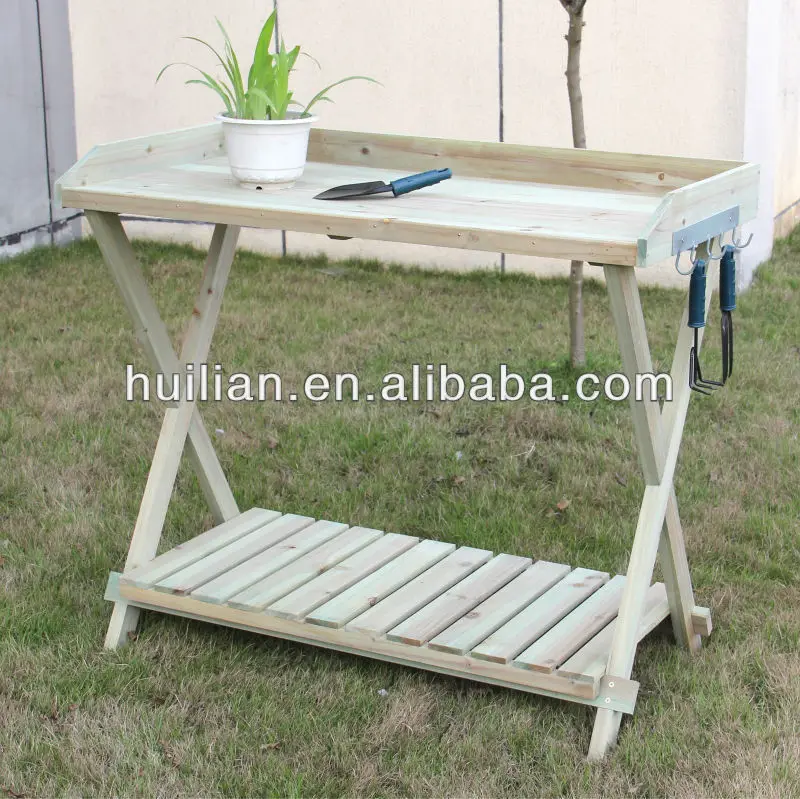 Hl1087 Wood Potting Bench Outdoor Wooden Furniture Buy