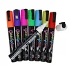 Set of 12 shiny neon dry erase liquid chalk pen with reversible tip