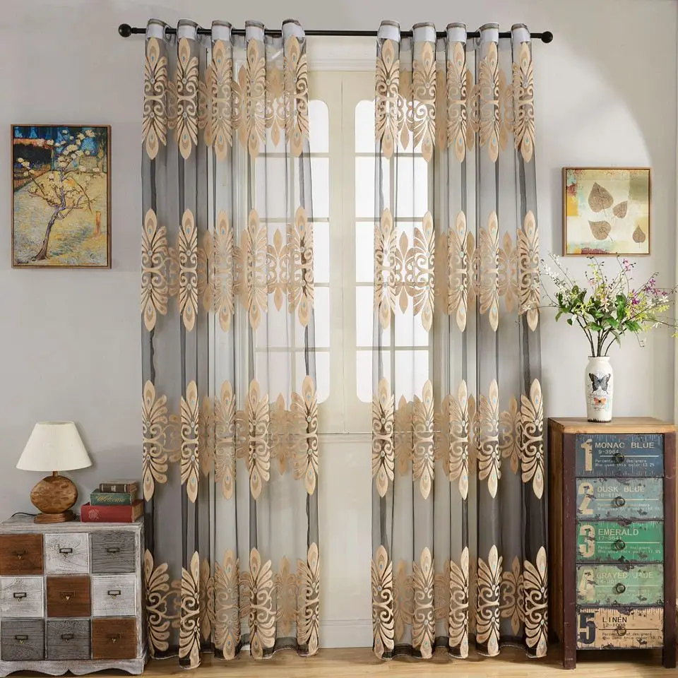Vorhänge Wohnzimmer Schlafzimmer Anpassen Bereit Voile Jacquard Tüll ... Vorhänge Wohnzimmer Schlafzimmer Anpassen Bereit Voile Jacquard Tüll ...