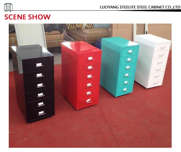 Slim Six Drawer Vertical Red Color Steel Labels Storage Buy