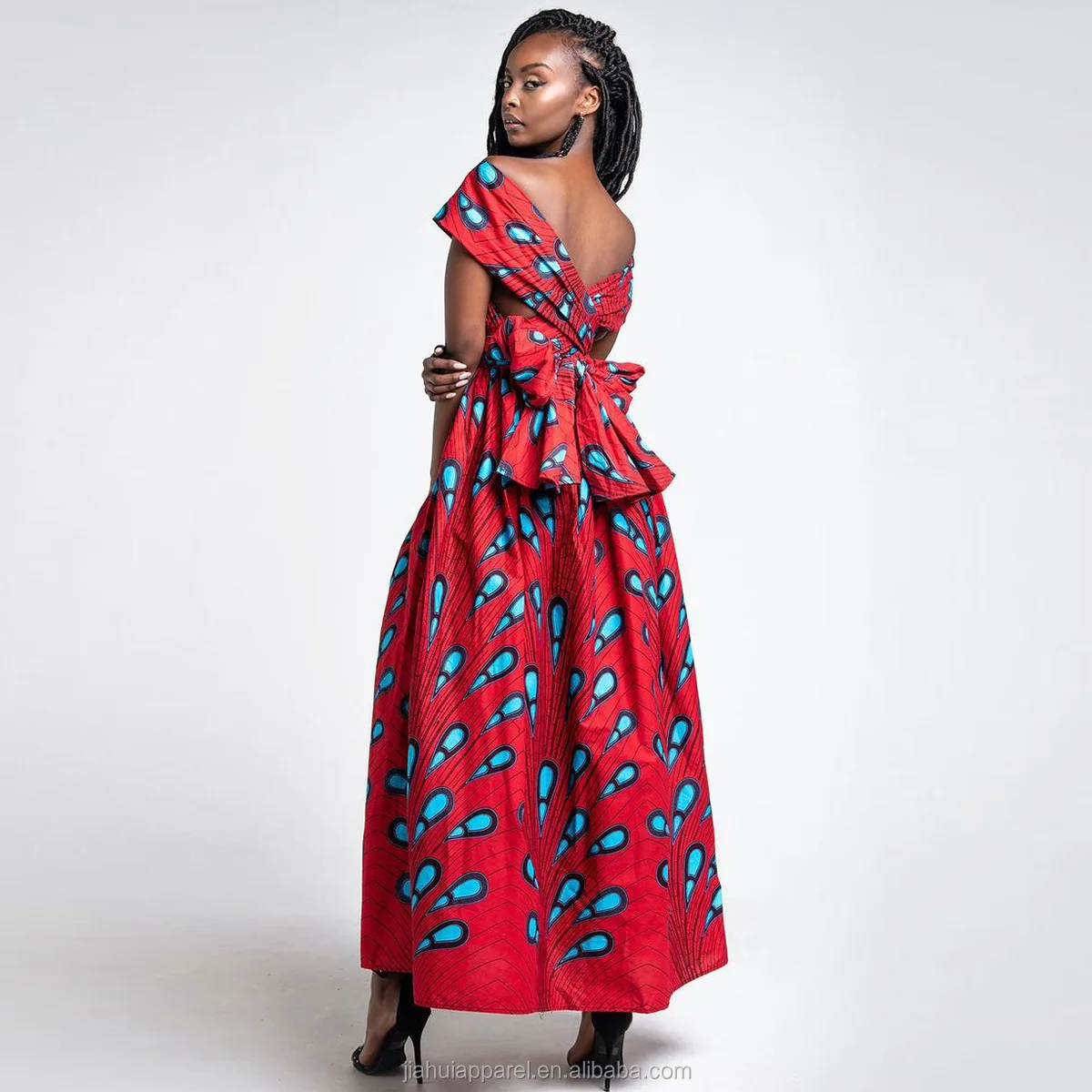 Hot Selling Sexy Maxi Peacock Printed African Kitenge Dress Designs ...