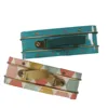 Rectangle tin lunch box plain with leather handle