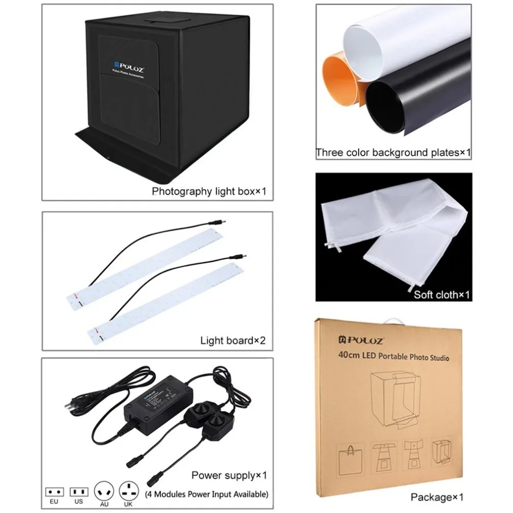 Puluz 60*60*60cm Led Photo Studio Softbox Light Tent Soft ...