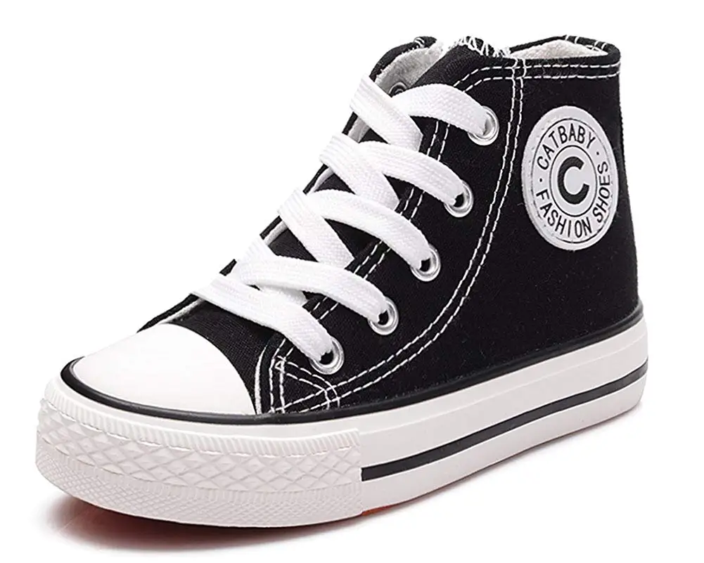 iDuoDuo Boys Girls Classic Zipper Canvas Shoes Lace up Kids Sneakers High Tops (Toddler/Little Kid)