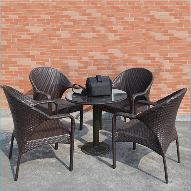 Hotel restaurant patio rattan wicker furniture sofa-4pc outdoor garden rattan sofa set