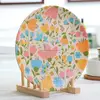 Reusable plant fiber round plate with printing