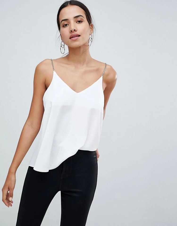 white chiffon cami