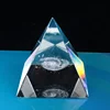 Wholesale personalized 3d laser engraved universe crystal pyramid cube