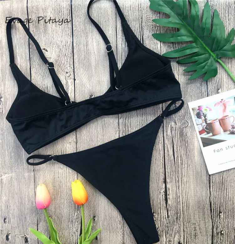 Dropshipping Factory Price Bikini Swimwear Metal Ringbrazilian Solid