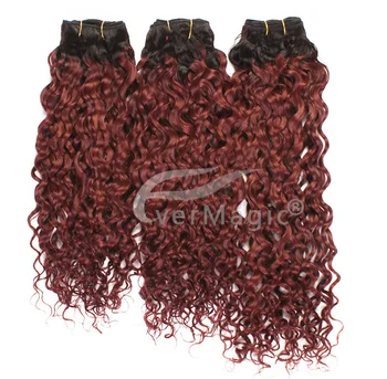 Factory Price Deep Curly Ombre Red Burgundy Brazilian Human Hair