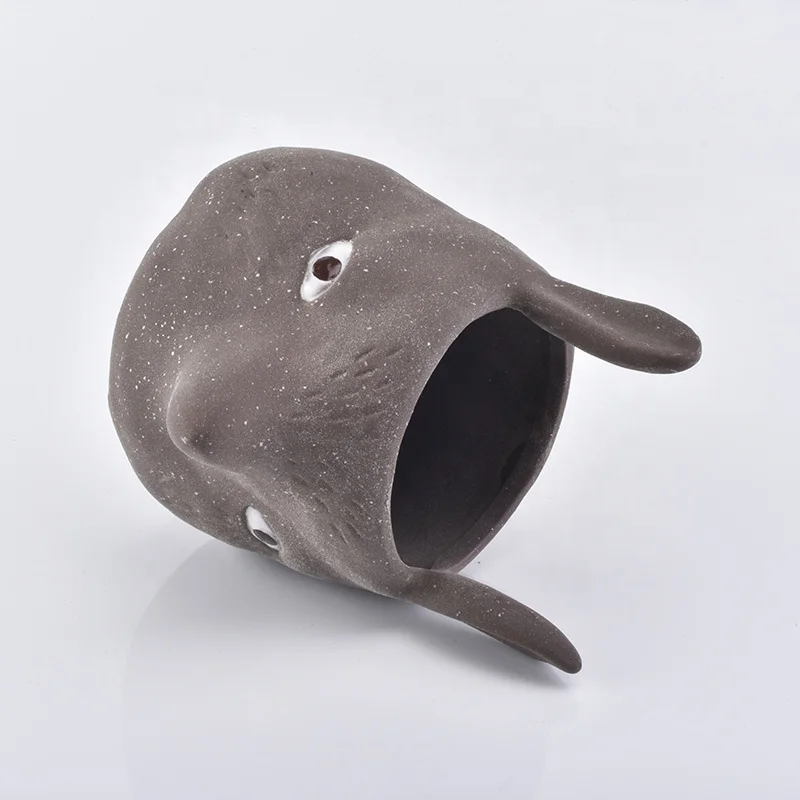 Animal-shape ceramic votive candle vessel customized candle holders home decor wholesale