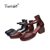 Fashion style shoes women 2019 slingback low chunky heel pumps for women