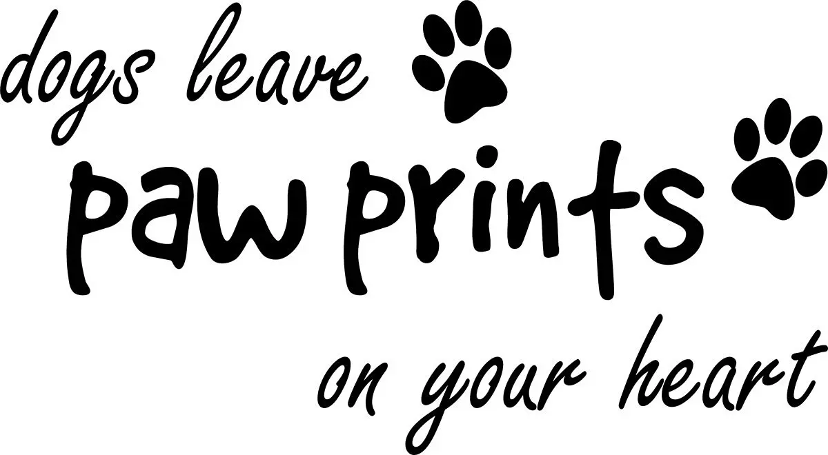 Buy Wall Decal Quote Dogs Leave Paw Prints on Your Heart Cute Puppy