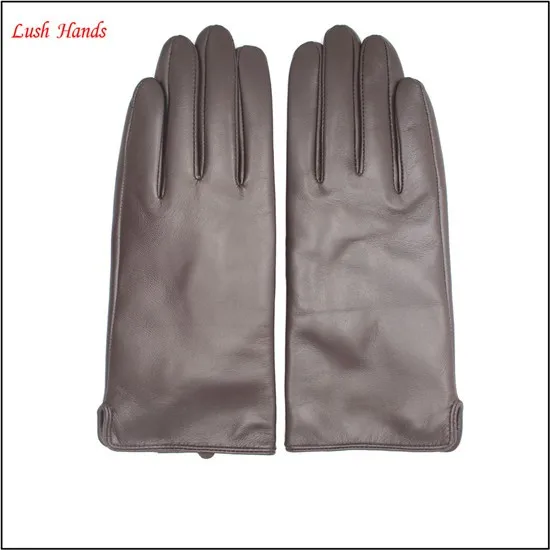 2016 brown leather hand gloves women cheap leather gloves winter